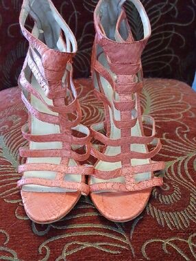 Vince Camuto Coral Pink Multi-Strap High Heel Sandals 8.5